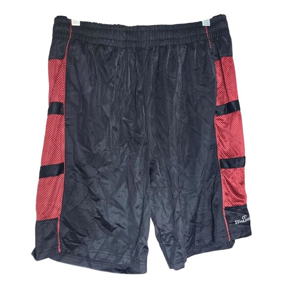 Spaulding L/G 100% Polyester Drawstring Black Shorts | Elastic Waistband - Picture 1 of 6